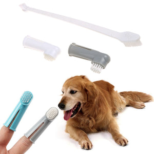 3Pcs/set Pet Finger Toothbrush Dog Brush Double Head Teeth Care Dog Cat Cleaning Toothbrushes For Dogs Pet Supplies